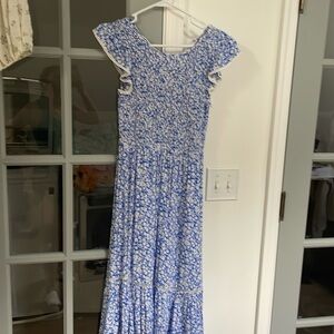 Lost and wonder blue floral maxi dress